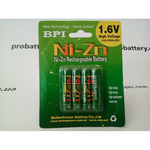 Аккумулятор Ni-Zn BPI  AAA 1.6V 1Ah в интернет-магазине ProBattery.com.ua