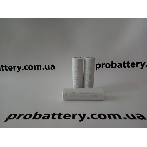 Аккумулятор Li-ion PRO18650 Q1 3.7V 2.7Ah 10A в интернет-магазине ProBattery.com.ua